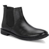 AADI Men's Black Synthetic Leather Lightweight Comfortable Trendy Outdoor Casual Shoes Slip On Chelsea Boots