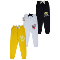 KYDA KIDS 100% Girls Cotton Printed Track Pants (Pack of 3)