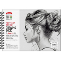 Anupam Artist Premium Drawing Book A5 | Acid-free Cartridge Paper 160GSM (40 Sheets, 80 Pages) | Spiral-Bound Sketchpad for Artists & Professionals for Marker Colored Pencil Charcoal Pastel (Set of 2)