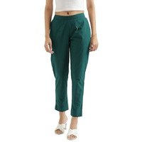 DIGITAL SHOPEE Women's Regular Fit Casual PantsGreen |L