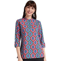 Amazon Brand - Myx Women's Cotton Regular Short Kurti (AW18NIT001CORE2_Purple 2_4XL)