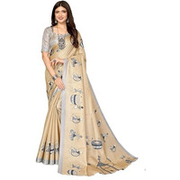 Yashika Women's Elegant Printed Art Silk Saree with Matching Blouse Material-Perfect for Festive Special Occasions, Exquisite Design and Vibrant Colors (AZ-YS-P1-DHOLKI-Parent_Chiku)