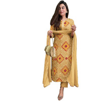 ANNI DESIGNER Women's Rayon Blend Floral Straight Kurta with Pant & Dupatta (TURAE-RED-G8S_Cream_Large)