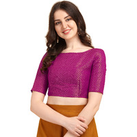 OOMPH! Jacquard Pink Readymade Blouse for Women - rbbl75s