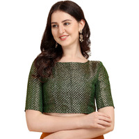 OOMPH! Jacquard Green Readymade Blouse for Women - rbbl76xl