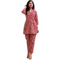 Leriya Fashion Ethnic Kurta Co Ord Set For Women(3XL, Pink)