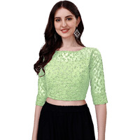 Pujia Mills Blouse for Women Blouse Readymade Stylish Design Blouses for Women Readymade Blouse for Women Stylish Fancy Blouse Stitched Blouse for Women Saree Blouse Pista Colour Blouse Readymade