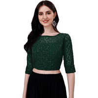 Pujia Mills Blouse for Women Blouse Readymade Stylish Design Blouses for Women Readymade Blouse for Women Stylish Fancy Blouse Stitched Blouse for Women Saree Blouse Green Blouse Readymade