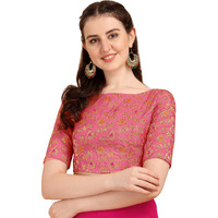 OOMPH! Jacquard Red Readymade Blouse for Women - rbbl91s
