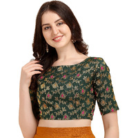 OOMPH! Jacquard Green Readymade Blouse for Women - rbbl87xl