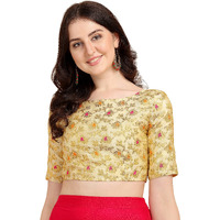 OOMPH! Jacquard Beige Readymade Blouse for Women - rbbl92l