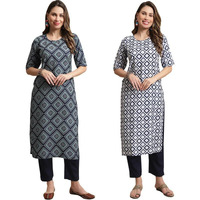 Pinkmint Kurta Set for Women ll Printed Kurti & Pant Set ll Combo Kurta Set ll (Pack of 2)
