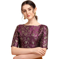 OOMPH! Jacquard Purple Readymade Blouse for Women - rbbl160m