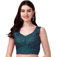 Pujia Mills Womens Sweetheart Neck Sleeveless Saree Blouse(Pihu) (More Peach, 36)