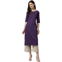 Hritika Violet Colored Striped Woven Design Cotton Blend Kurta Under 300_(HRK0014VOLT_XXL)