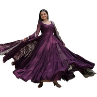 Fashion Basket Georgette Anarkali Dress for Women Purple
