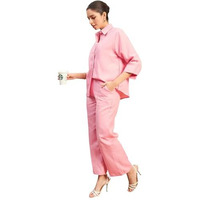 FABNEX Women Co Ord Set for Women | Co Ord Set for Women Stylish | Kurta Set for Women | Kurta Set | Ethnic Co Ord Set for Women | Full Sleeve Co-ord Set (K-110-Pink-L)