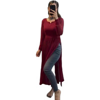 Fashion2wear Women Solid Georgette A-line Kurta for Women (Alia Cut-Maroon-XL)