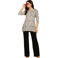 DSK Studio Women's Poly Rayon Floral Regular Short Kurti (KU1008-Gray-L_Gray