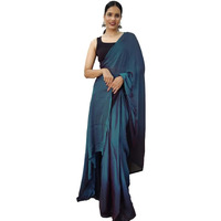 Satrani Women's Chiffon Ready To Wear Saree With Unstitched Blouse Piece(3029S193N_Blue)