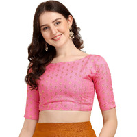 OOMPH! Jacquard Pink Readymade Blouse for Women - rbbl47m