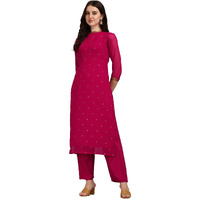 Hritika Embroidered & Sequinned Faux Georgette Magenta Kurta & Trousers Set_(HRKB0070MGNTA_XL)