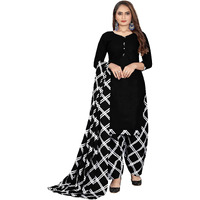 Merira Black Cotton Printed Readymade Patiala Salwar Suit (Ready to Wear-VSMRW3988-8XL)