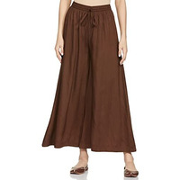 Amazon Brand - Myx Women Loose Palazzo Dark Earth S