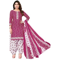 Satrani Women's Printed Poly Cotton Unstitched Dress Material (1215D1482N_Pink4)