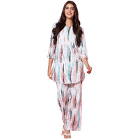 TOPLOT Co-ord Kurta Set for Women Printed Straight Kurta with Plazzo (Plazzo-Pair-5137-White-S)