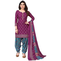 Satrani Women's Printed Poly Cotton Unstitched Dress Material(1175D1276N_Magenta)