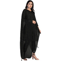 KEMZA Women's Printed Chiffon Dupatta (Black_Free size)
