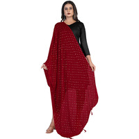 KEMZA Women's Printed Chiffon Dupatta (Maroon_Free size)