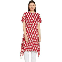 Amazon Brand - Myx Women's Cotton Regular Kurta (AW22MYX29_Red Ikat_L)