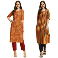 Pinkmint Kurta & Pant Set ll Printed Kurti ll Combo Kurta Set ll (Pack of 2)