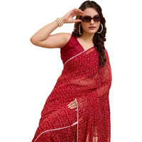 VAIRAGEE Women Soft Georgette Stylish Printed Ready To Wear Saree With Unstitched Blouse (2054) (Maroon)
