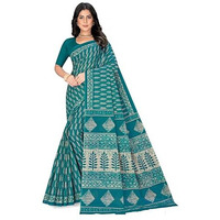 Tamaira Fashion Women's Plain Cotton Saree (2499_Seagreen