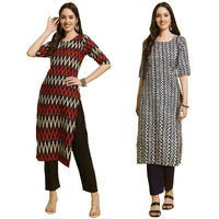 Pinkmint Kurta & Pant Set ll Printed Kurti ll Combo Kurta Set ll (Pack of 2)