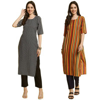 Pinkmint Kurta & Pant Set ll Printed Kurti ll Combo Kurta Set ll (Pack of 2) Green-Blue