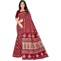 Tamaira Fashion Women's Plain Cotton Saree (2499_Maroon