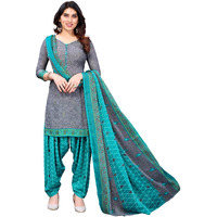 Yashika Women's French Crepe Printed Unstiched Dress Material(RUTUJA GREY)