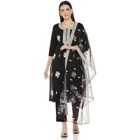 Amazon Brand - Myx Women's Rayon Salwar Suit (AW24-MYX-SKD-VN-10_Black_2XL)