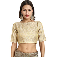 Vardha Women's Readymade Brocade Elbow Sleeves Saree Blouse (BL20_42)