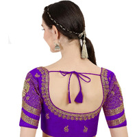 Pujia Mills Blouse Readymade Stylish Design Half Sleeve Purple Blouse Readymade maggam Work Blouse Saree Blouse Readymade Blouse maggam Work Designs pattu aari Work Blouse for Wedding