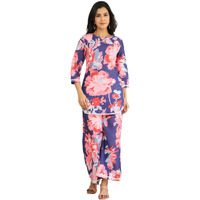 GRECIILOOKS Rayon Printed Classic Women Co-ord Set (GL-W2164&TR1130_Pink
