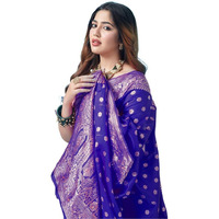 SAMAH Women's Banarasi Art Silk Saree (3412S155N_Royal Blue & Gold)