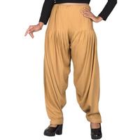 FASHION GALLERY Women's Dark Beige Colour 38 Inch Waist Size Length 40 Inch Heavy Super Soft 14 kg Rayon Cotton Patiala Salwar For Girls.(Patiala Dark Beige Waist Size 38)