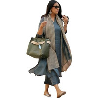 ANNI DESIGNER Women's Rayon Blend Straight Solid Kurta with Pant & Dupatta (Raja Saab Grey_S_Grey_Small)