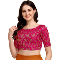 OOMPH! Jacquard Pink Readymade Blouse for Women - rbbl124m