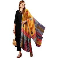 GoSriKi Women's Cotton Blend Embroidered Straight Kurta with Pant & Dupatta (Fronx Black-JL-GS_XXL_Black_XX-Large)